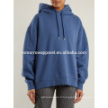 Sweat-shirt à capuche en coton bleu foncé OEM / ODM Fabrication en gros de mode femmes vêtements (TA7015H)